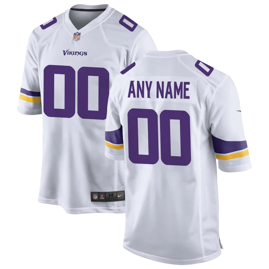 Men Minnesota Vikings Nike White Custom Game NFL Jersey